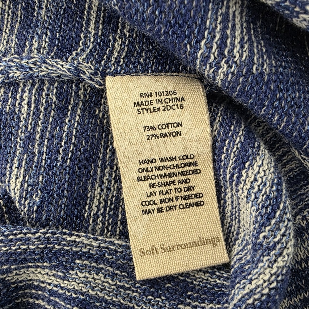 Soft Surroundings NWT Cardigan Open Sweater Blue Short Sleeve Size M - Picture 9 of 9